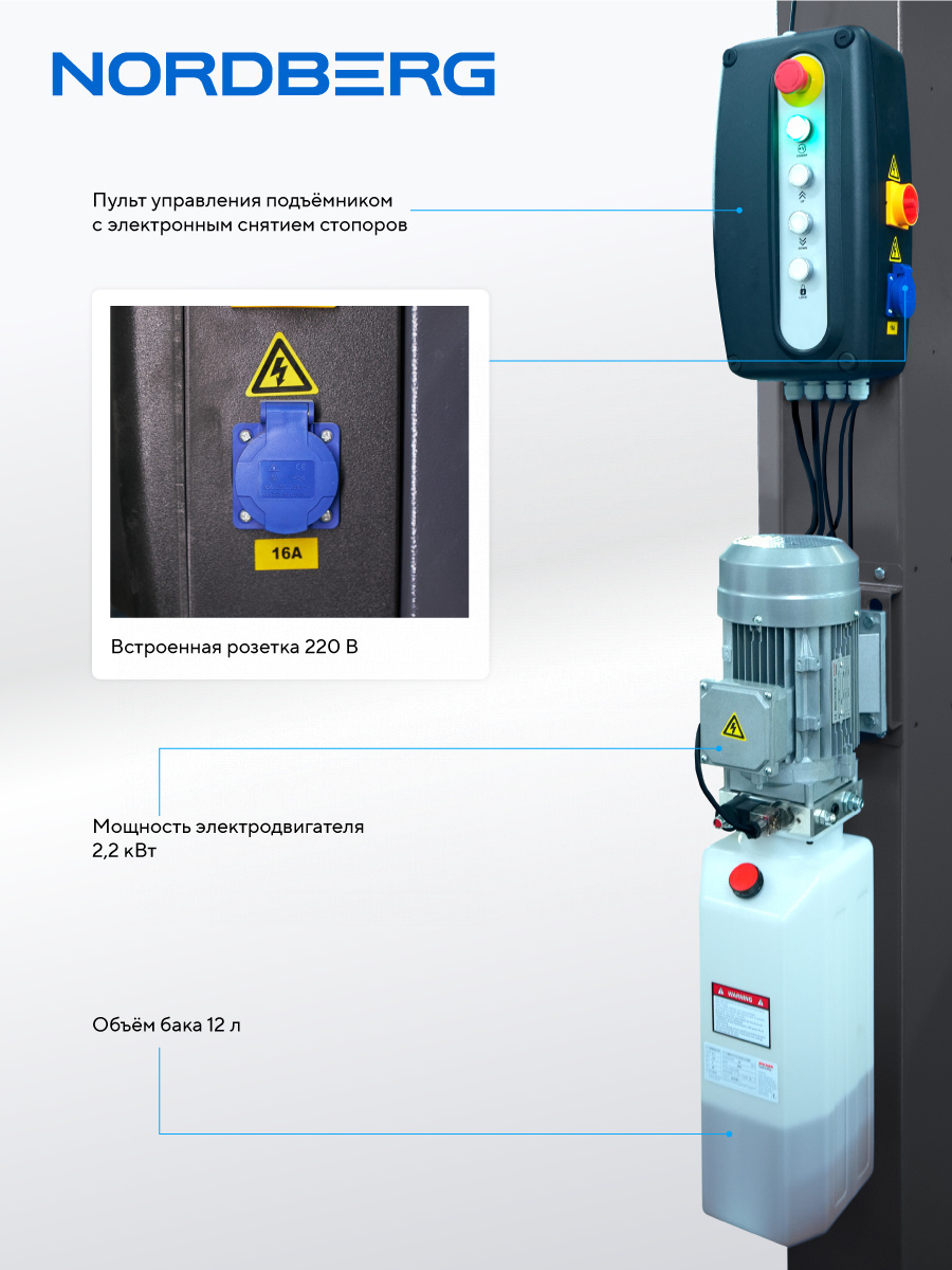 Подъемник четырехстоечный NORDBERG 4450J_EG(M)