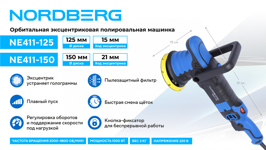 Полировальная машинка NORDBERG NE411-150